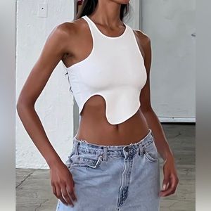 Local European bodycon tank in white